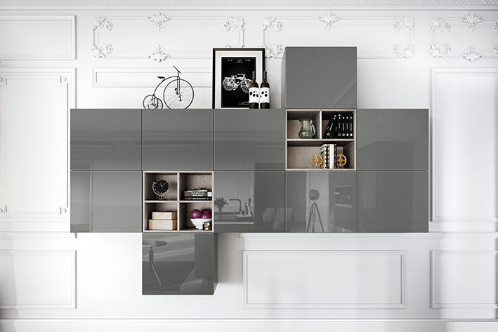 AV 5090 Designglas Lavagrau Sideboard
